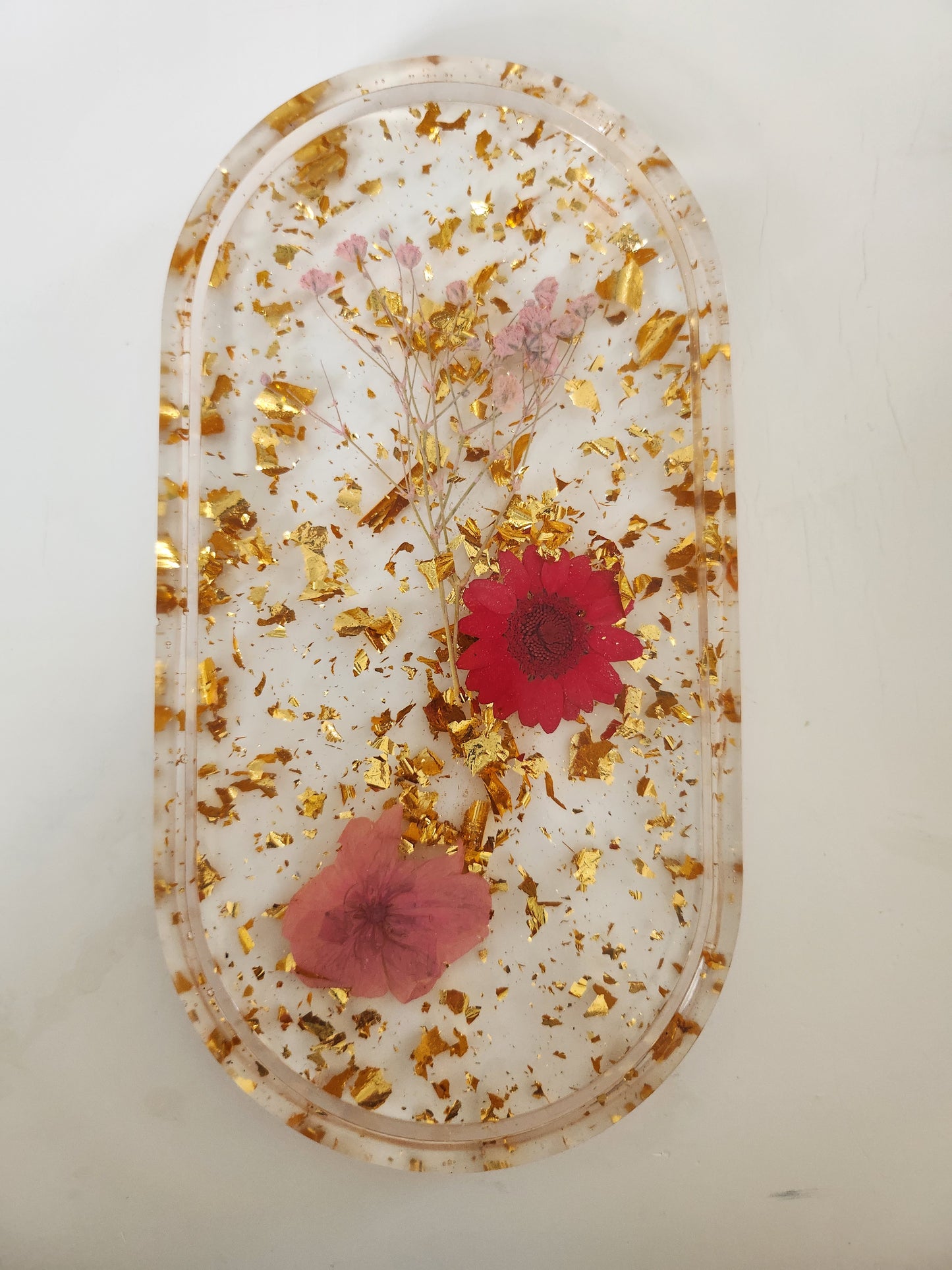 Vide poche ovale fleurs séchées