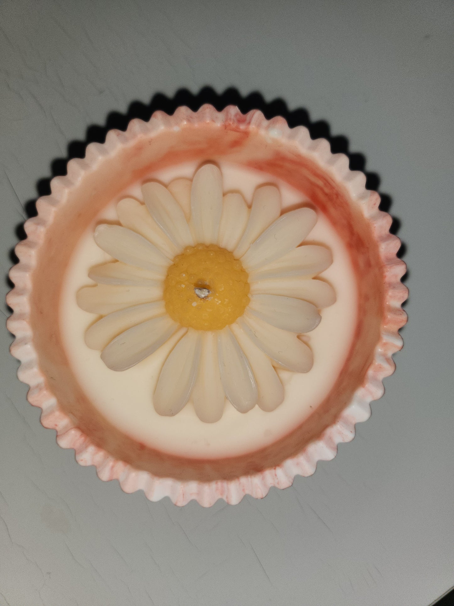 Pot avec bougie marguerite