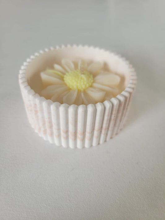 Pot avec bougie marguerite