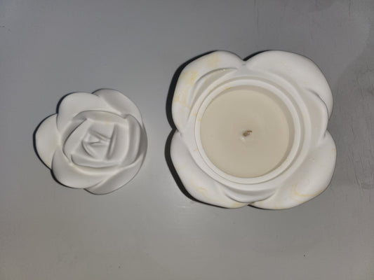 Pot rose avec bougie et couvercle